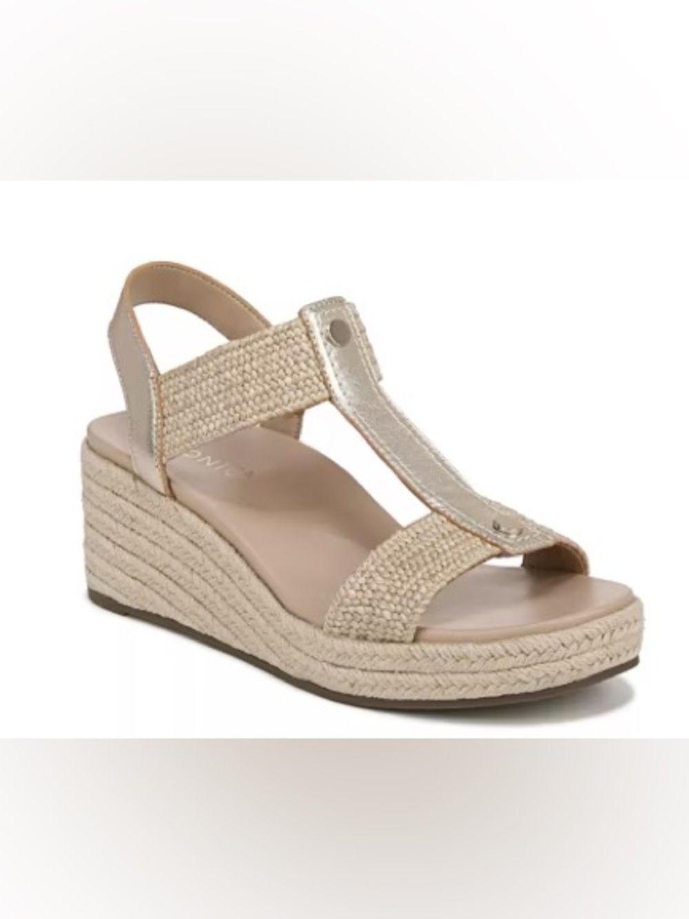 Vionic Calera Espadrille Wedge Sandal Gold Metallic 6